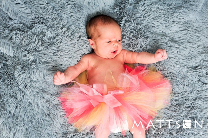 The "Bubblegum" tutu for newborn to 3 years - photography prop - birthdays - satin wrapped waist