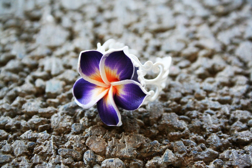 Adjustable Purple Flower Ring