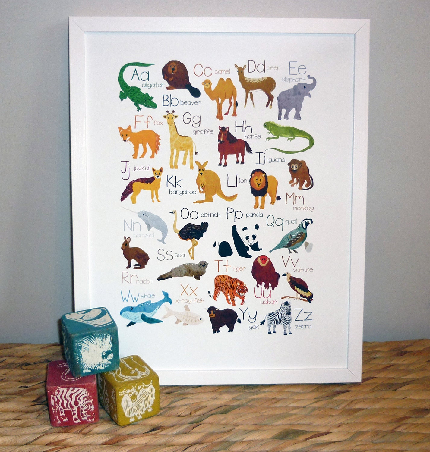Alphabet Poster: A-Z Animal Illustration print