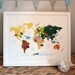 World Map: Map of the World Animal Illustration Poster Print