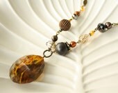 Fire Necklace, Mixed Material, Girl on Fire, Hunger Games - Earrings Included