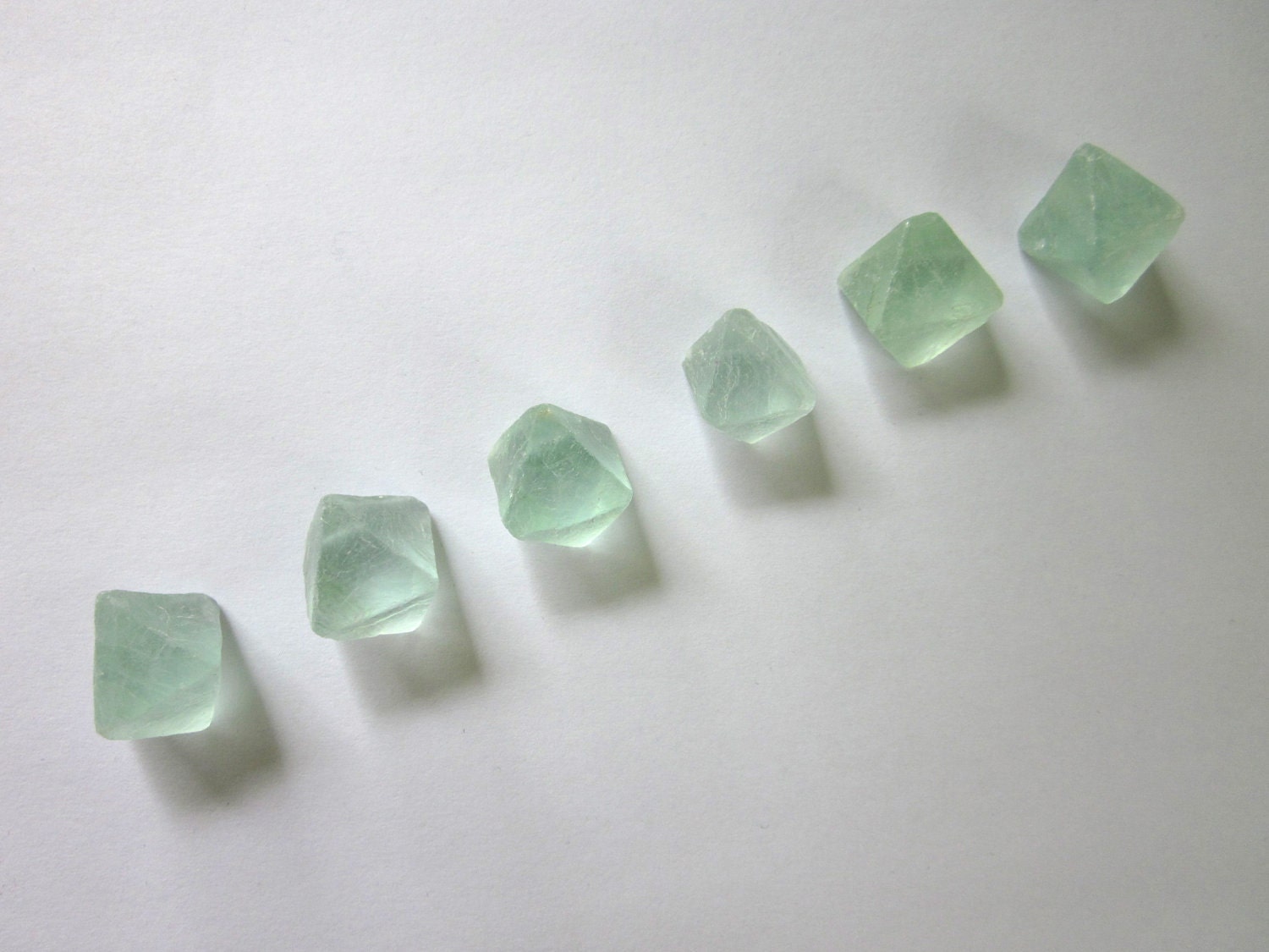 Natural Raw Fluorite Octahedrons Set of 6 (Lot No. 125)