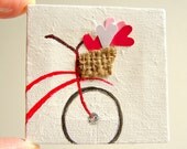 Home Decor-French Bicyclette-Mixed Media Art On Canvas-Bicycle Art-Wedding Anniversary, Girls Room, Nursery,Birthday MADE TO ORDER