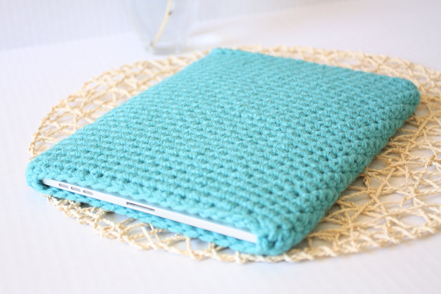 iPad sleeve, cover or case - OCEAN blue - crochet tablet cover for galaxy, kindle fire HD or nexus 7