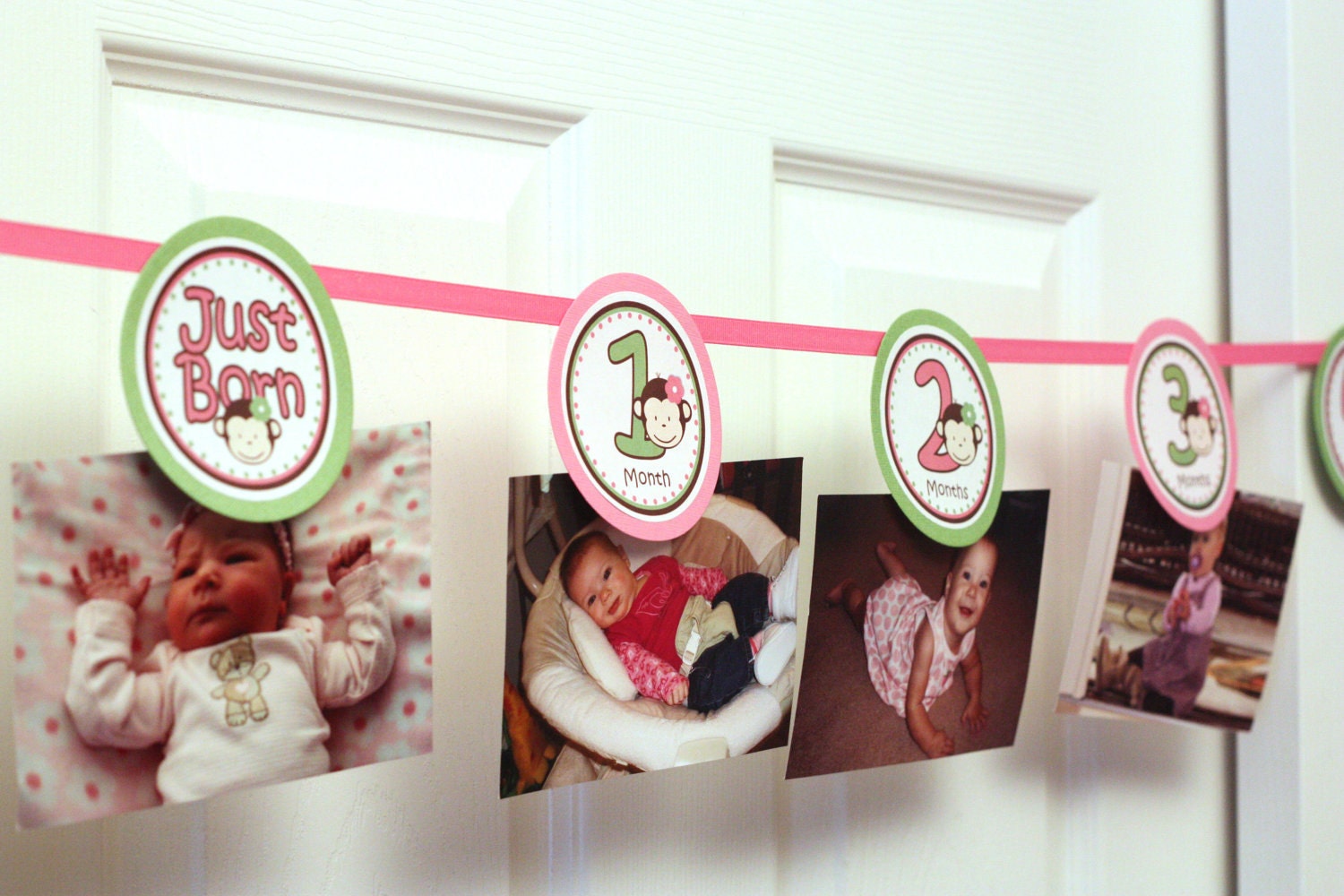CUSTOMIZED - 0 months to 12 months photo banner picture holder- 1st year birthday party - Girl or Boy Themes - Design Your Own Il_170x135