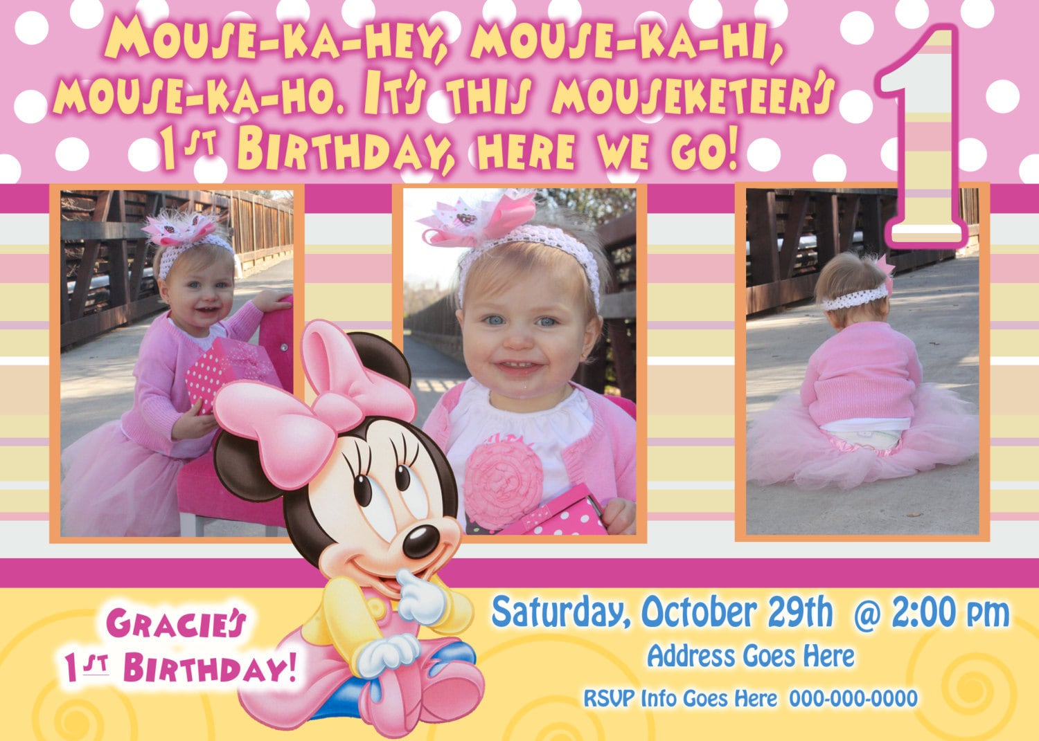 Popular items for minnie mouse party invitation on Etsy