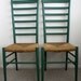 Pair of Green Ladderback Chairs
