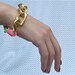 Friendship Bracelet with Neon Yellow Elastic, Hot Pink Rope and Chunky Bling Gold Chain