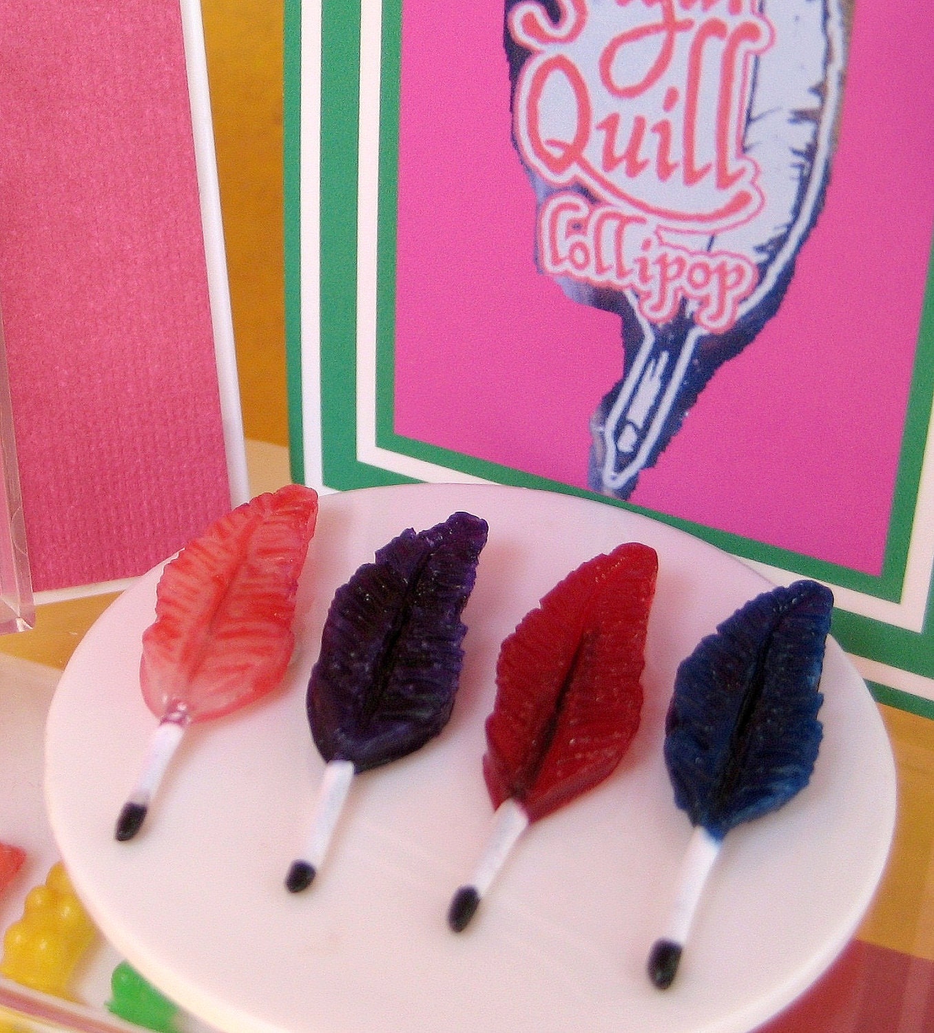 Sugar Quill Lollipops Set in one inch dollhouse miniature scale