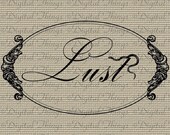 Lust The Seven Deadly Sins with Snake Digital Download for Iron on Transfer to Fabric Pillows Tea Towels DT181
