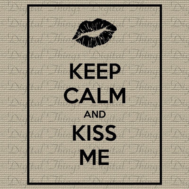 Valentines Day Keep Calm Kiss Me Quote British Printable Digital Download for Iron on Transfer Fabric Pillows Tea Towels DT607