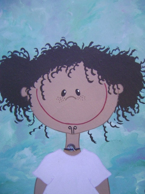 Art for Kids: Original Acrylic Painting - Paua Girl