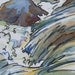Song of the Water - Original Painting multicolor swirling waterfall cascade over granite river boulders