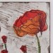 Red Poppies softground etching with chine colle in red orange green