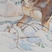 Coyote in Winter - original watercolor in tan, grey, green and white