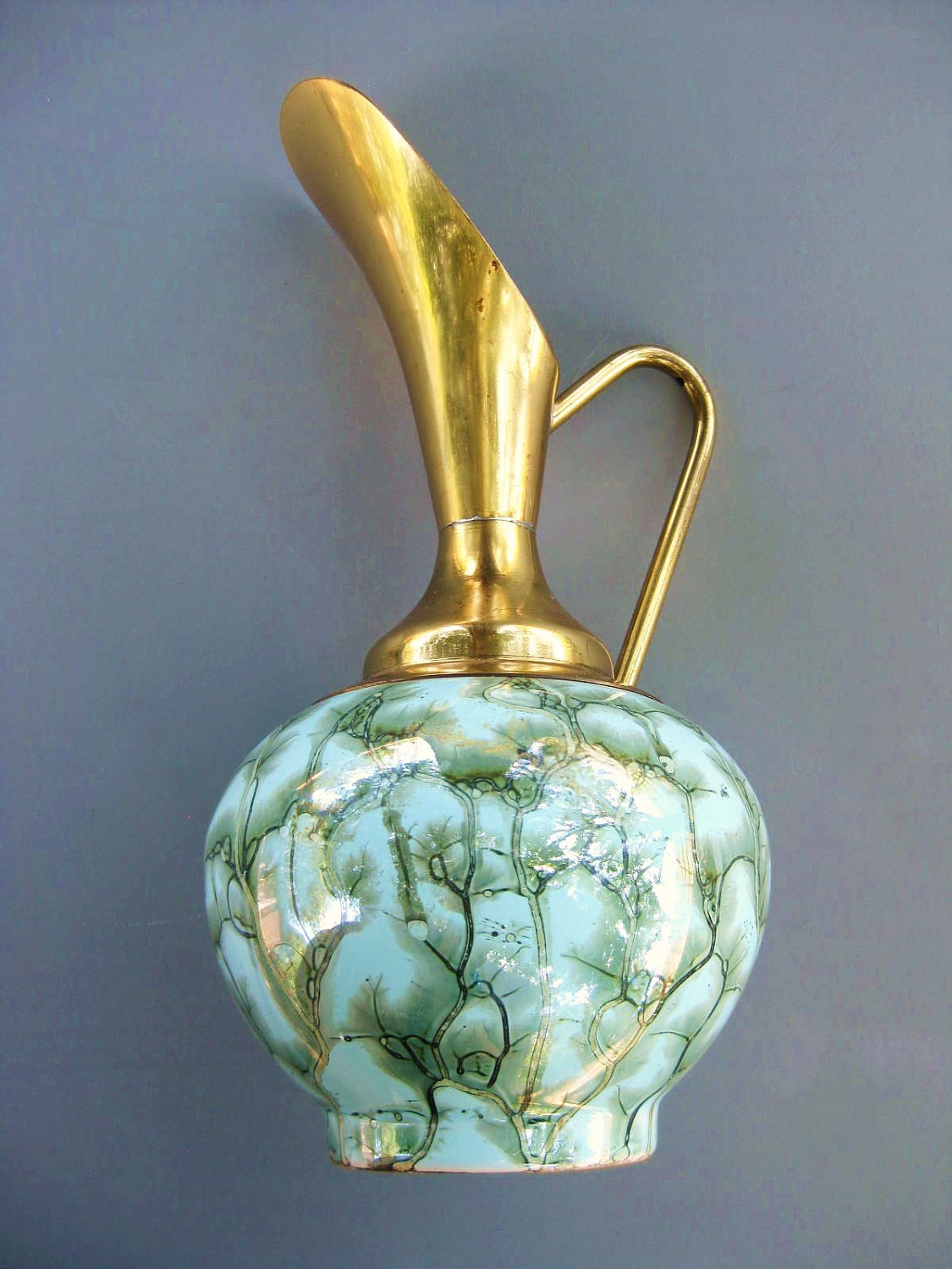 Vintage 1950s Blue Ceramic Hand Painted Delft by silveranniversary