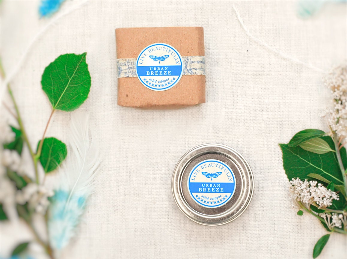 Cologne, Urban Breeze - Masculine, Fresh Air, Earth, and Clean Florals - All Natural Solid Fragrance