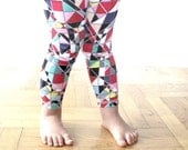 ECO friendly geometric bamboo fiber leggings for kids