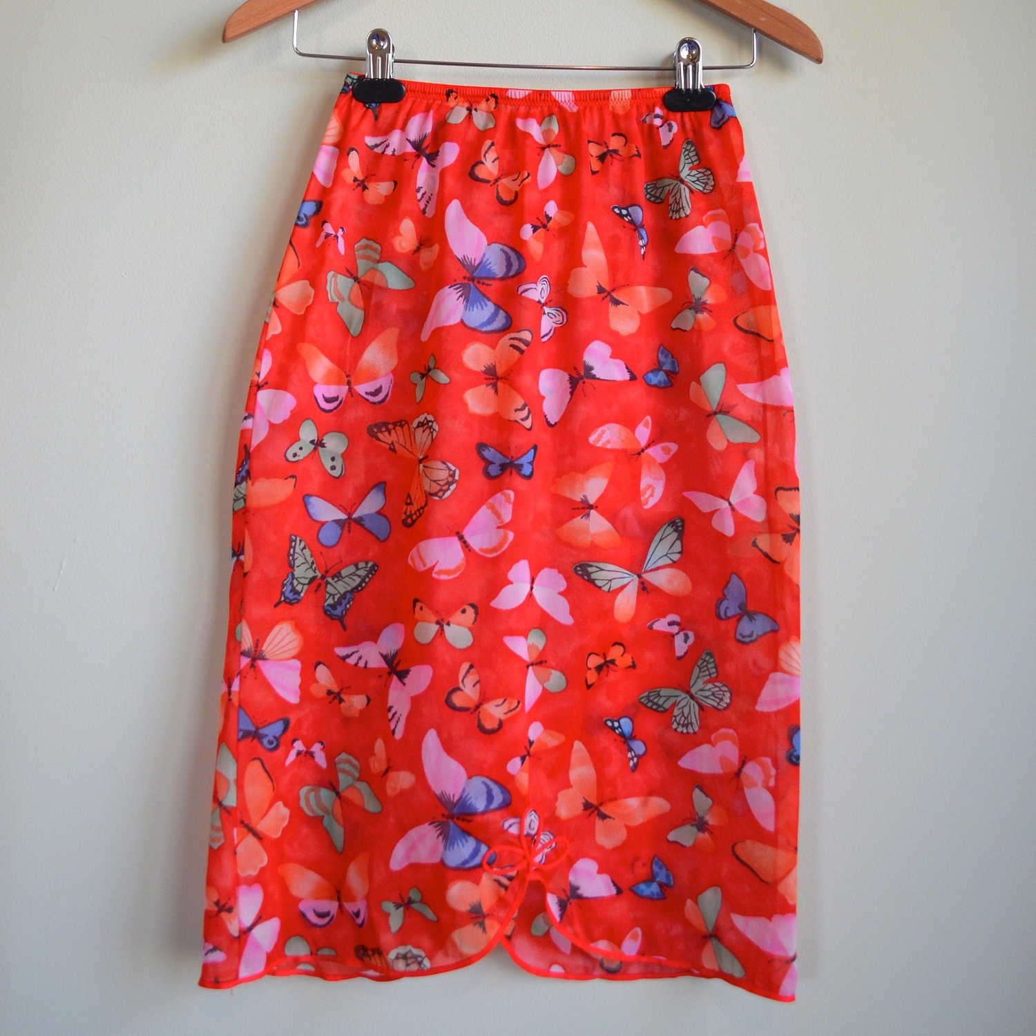Red Butterfly Half Slip // Vanity Fair Collectible // 50s 60s