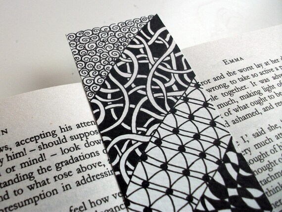 Items similar to Original Art Bookmark, Hand Drawn Zendoodle, Mother's