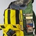 Large Backpack -- olive and lemon. Made to order.