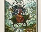 She Rode a Pig - 2011 - Thomas Shahan - 4 Color Serigraph on Paper
