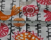Custom Rod Pocket Curtains-Pair-Menegarie, Sherbert, Twill