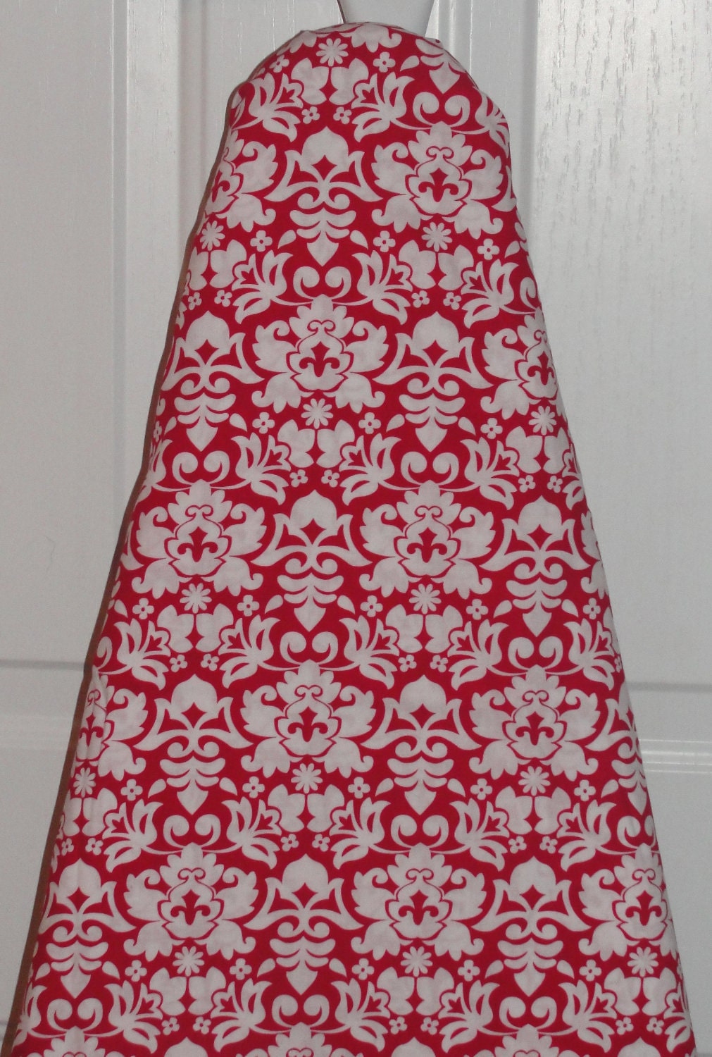 Ironing Board Cover Red and White Damask by LettsSewSomething