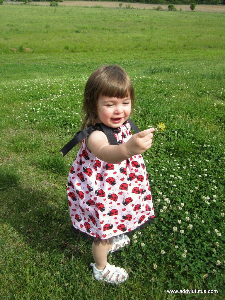Ladybug and hearts pillowcase dress