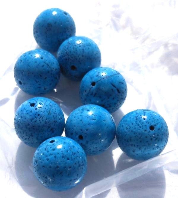 8 Round 13mm Blue Sponge Coral Beads by RusticGirlSupplies on Etsy