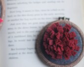 Embroidery Hoop Art, Ruby Red Felt Flower, Wall Decor, Mother's Day Gift by Catshy Crafts