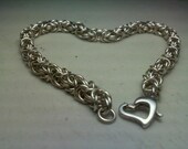 Sterling Silver Handmade Chainmail Byzantine Bracelet