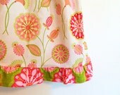 Pink, Green, & White Flowers Pillowcase Dress  - 12 - 24 months ready to ship