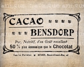 Antique French Chocolate Label Art Deco Script Lettering Digital Download for Papercrafts, Transfer, Pillows, etc Burlap No 2767