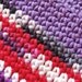 Crochet Hot Pad, Pot Holder - Cotton - Red and Purple Scrappy Stripes