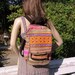 Hill Tribe Backpack Book Bag Handmade HMONG Vintage Fabric Fair Trade Thailand (bg520)