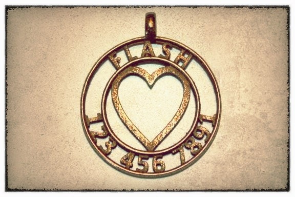 Pet ID Tag - Custom Encircled Heart Cat or Dog ID Tag
