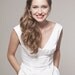 Classic Wedding Dress: Pleated Taffeta V-neck and Flounce A-line Skirt