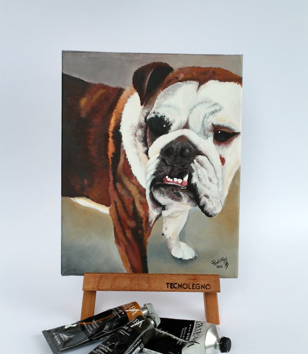 Custom pet portrait from your photo painted on a 8x10 canvas - dog portrait