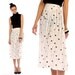 star print midi skirt // black and white // accordion pleat // vintage 80s // flowy // small