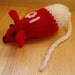 Hand Knitted Catnip Mouse - Rooney the Manchester United footballer