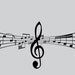 Modern vinyl wall decal 3d music notes decal black silhouette decals music wall mural -