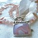 Laguna Agate Pendant - Strawberry Sunstone Pink Biwi Pearl - Elegant Wedding Pink Artisan Heart Necklace Bracelet