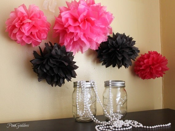 SALE 5 Tissue Poms / Bachelorette Party Decorations / Bride Il_570xn