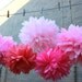 ON SALE 10 Tissue Pom Poms--Pink Goddess / Wedding / Bridal Shower / Baby Shower / Birthday Party