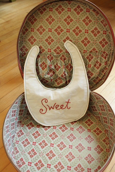 Sweet Reversible Embroidered Bib
