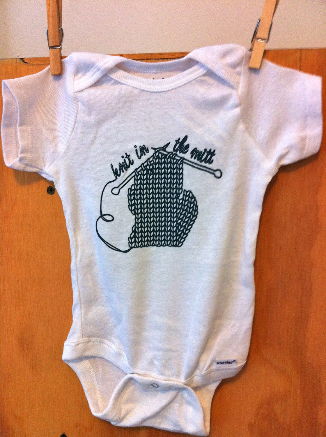Michigan "Knit in the Mitt" Onesie