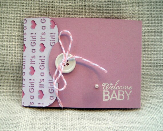 Items similar to Handmade Baby Girl Gift Card Holder Baby Shower