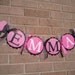 Minnie Mouse Inspired Name Banner Hot Pink With White Polka Dot and Black