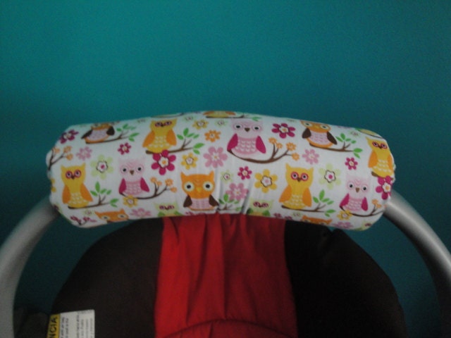 Reversible  Arm Pad Handle Cover - Pink Whimsical Owls